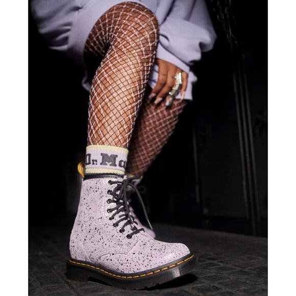 Dr. Martens Shoes - Dr. Martens Docs 1460 Metallic Splatter Suede Lace Up Boots Size 10 M 11 L NIB
